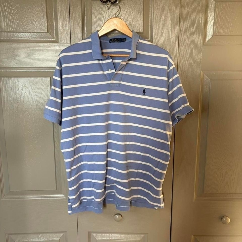 Polo Ralph‎ Lauren striped polo  Size XL blue preppy classic